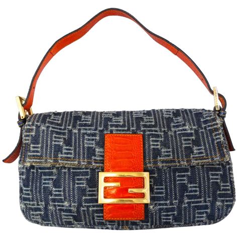 fendi fabric bag|fendi denim baguette vintage.